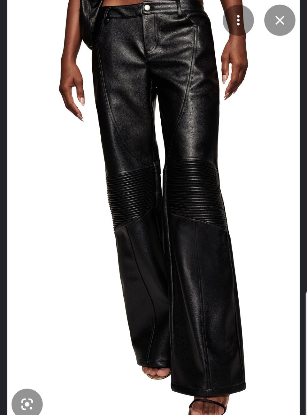 I.AM.GIA Black Faux Leather Moto Pants for Women_1
